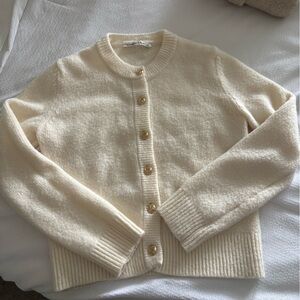 Abercrombie & Fitch Cream Cardigan Sweater